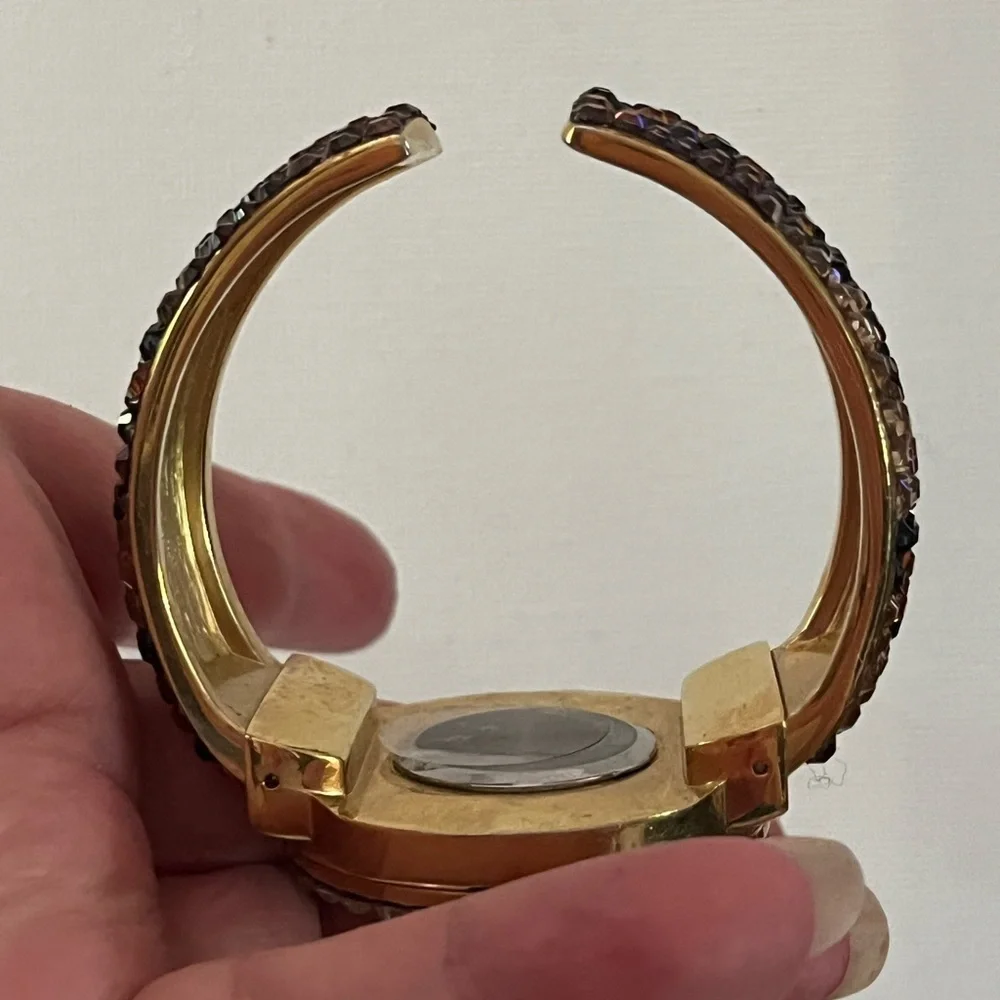 Gold and Black Crystal Watch vintage from Cache